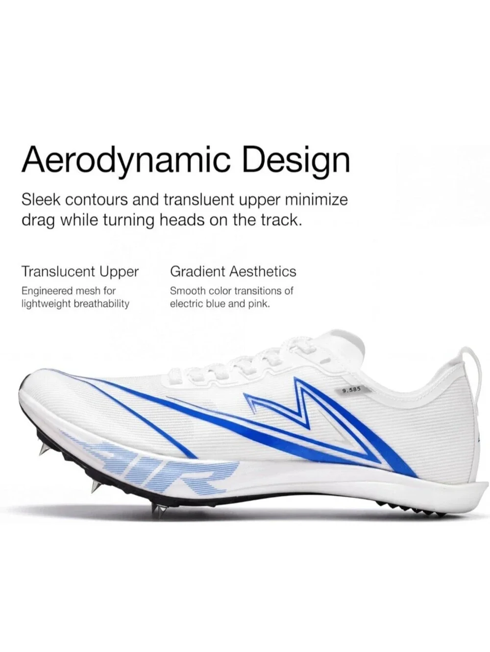 White Sonic Cat Track & Field Spikes Running Shoes Men’s Size 9 New